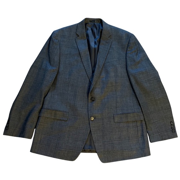 Calvin Klein Other - Calvin Klein Blazer Dark Grey Glen Plaid Two Button Sport Coat Preppy Mens 44R